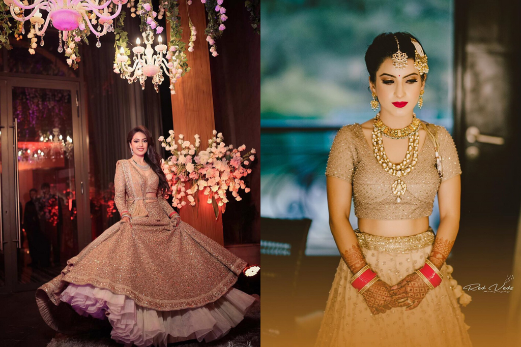 25 Most Beautiful All-Golden Lehengas That Real Brides Wore!