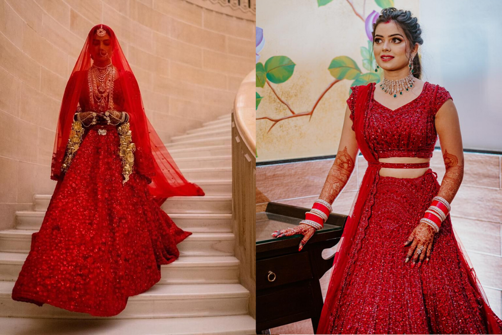 This Bride Wore The Monochrome Red Lehenga Better Than Priyanka Chopra!