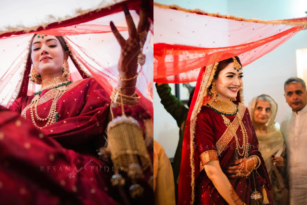 Beautiful & Enchanting Nikah Ceremony With Bride In A Red Saree!