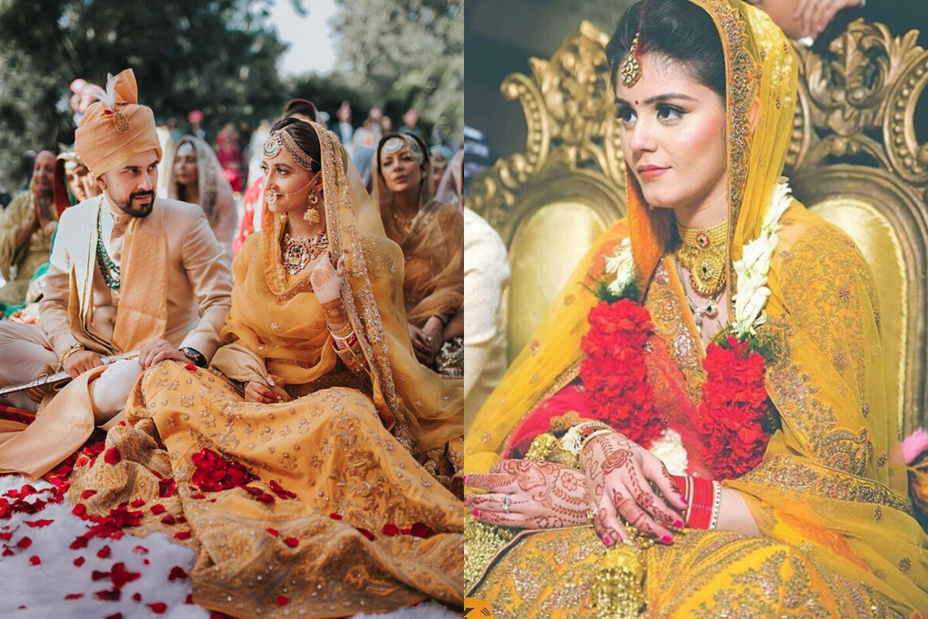 15 Brides Who Stunned In Yellow Lehengas For Their Big Day!