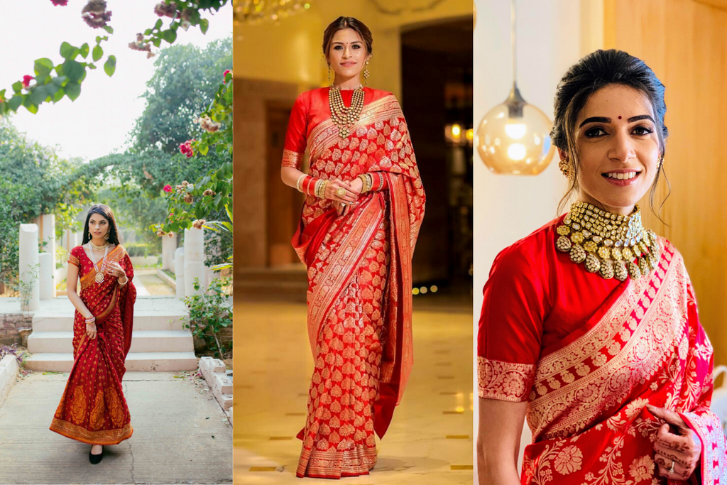 7 Non-Celebrity Brides Who Nailed Saree Reception Look Flawlessly!